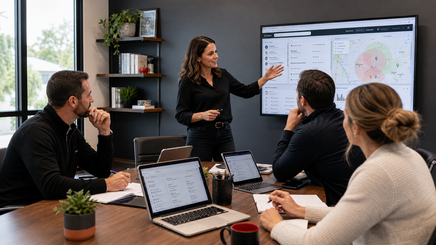 B2B sales team using AI for territory planning and sales process preparation