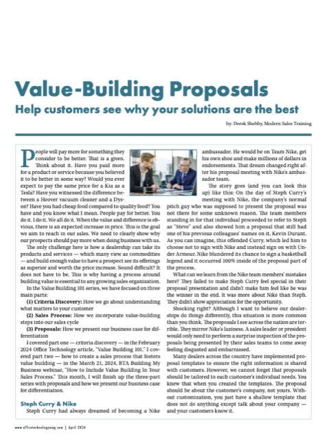 Value Building Part 3 article