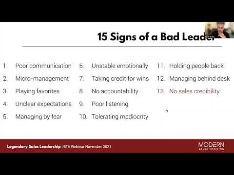 Legendary Sales Leadership Webinar