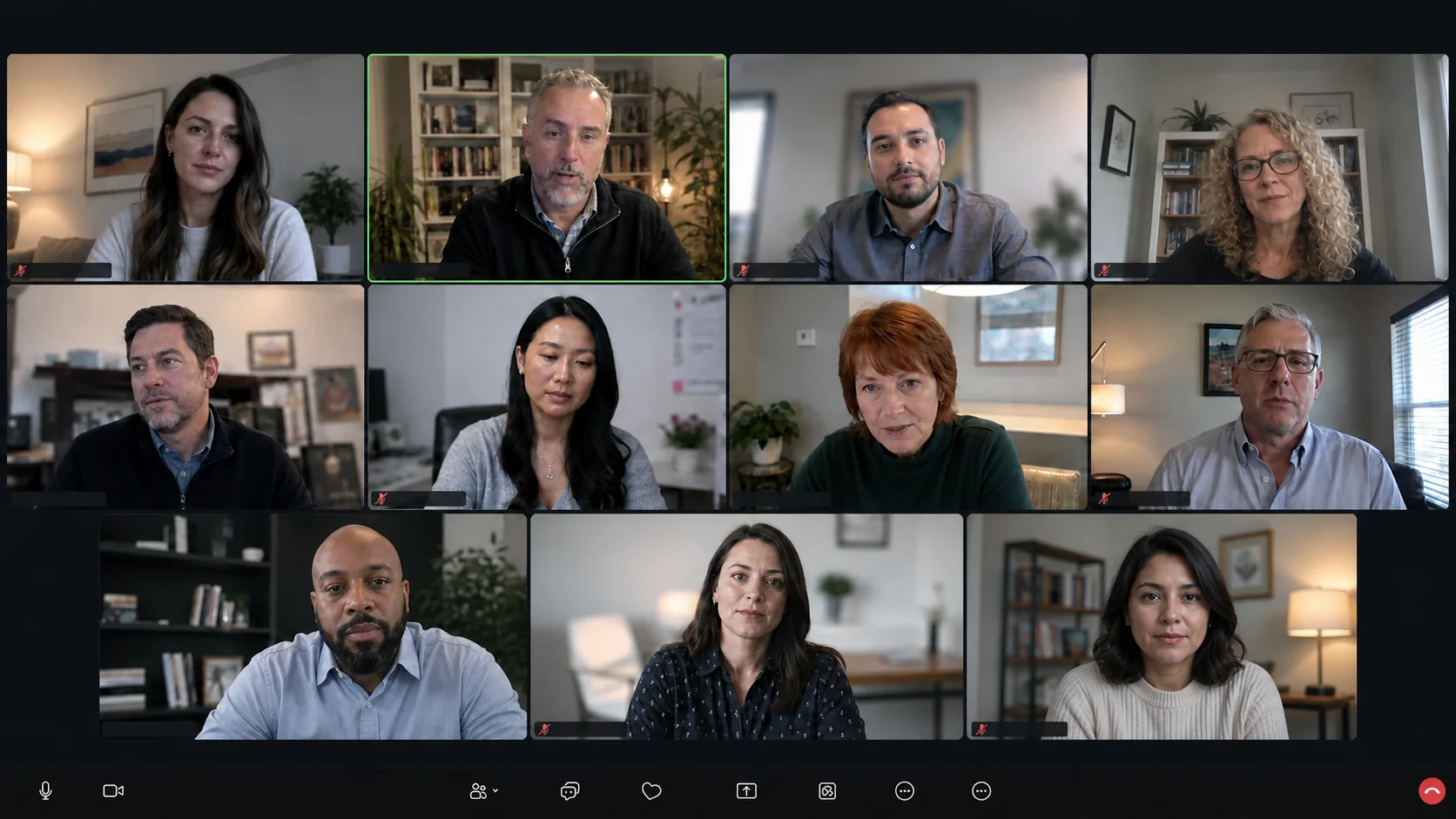 Derek leading ten participants in a realistic live virtual sales training cohort