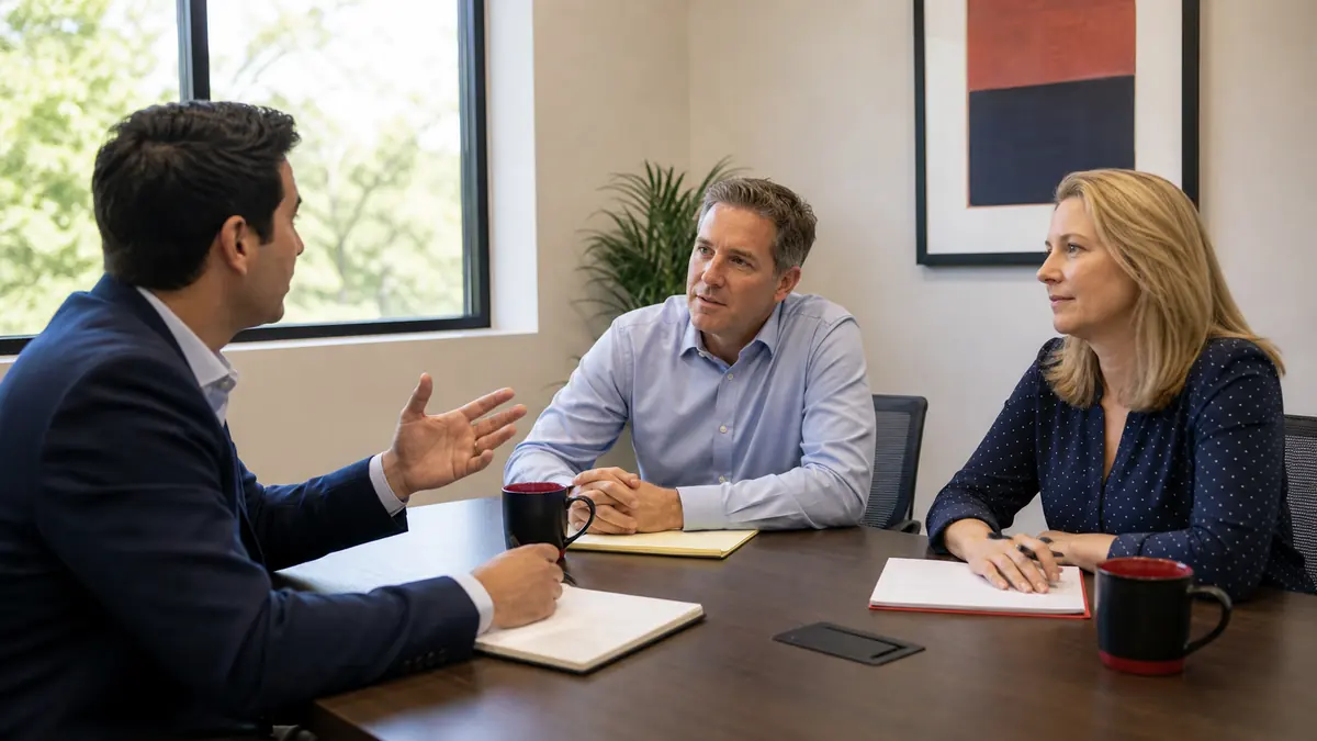 Salesperson leading an effective major-account discovery meeting
